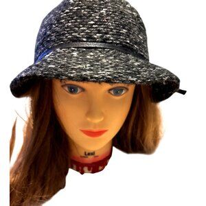 Indigo Soul Womens Tweed-Style Black & White Bucket Hat With Ribbon Accent Cute